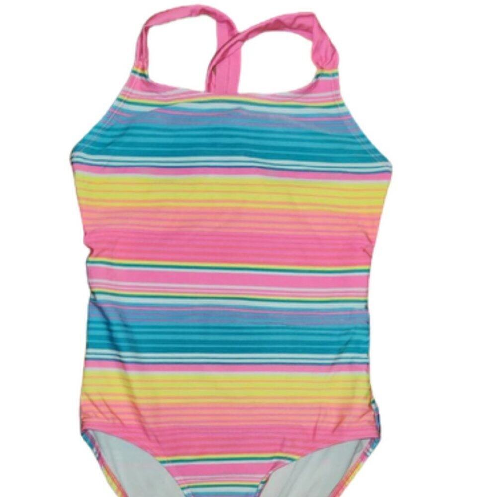 Cat & Jack Rainbow Stripe Swimsuit || Large